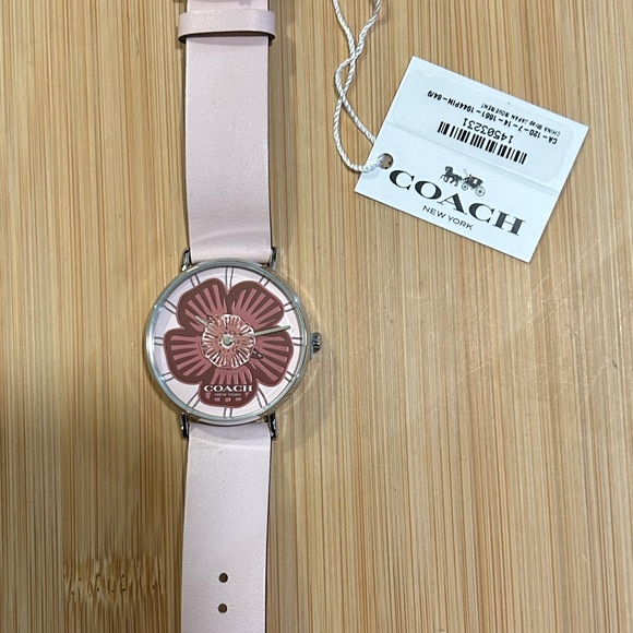 Coach Perry Watch With 36mm Flower Face Pink Leather Band - Picture 4 of 6